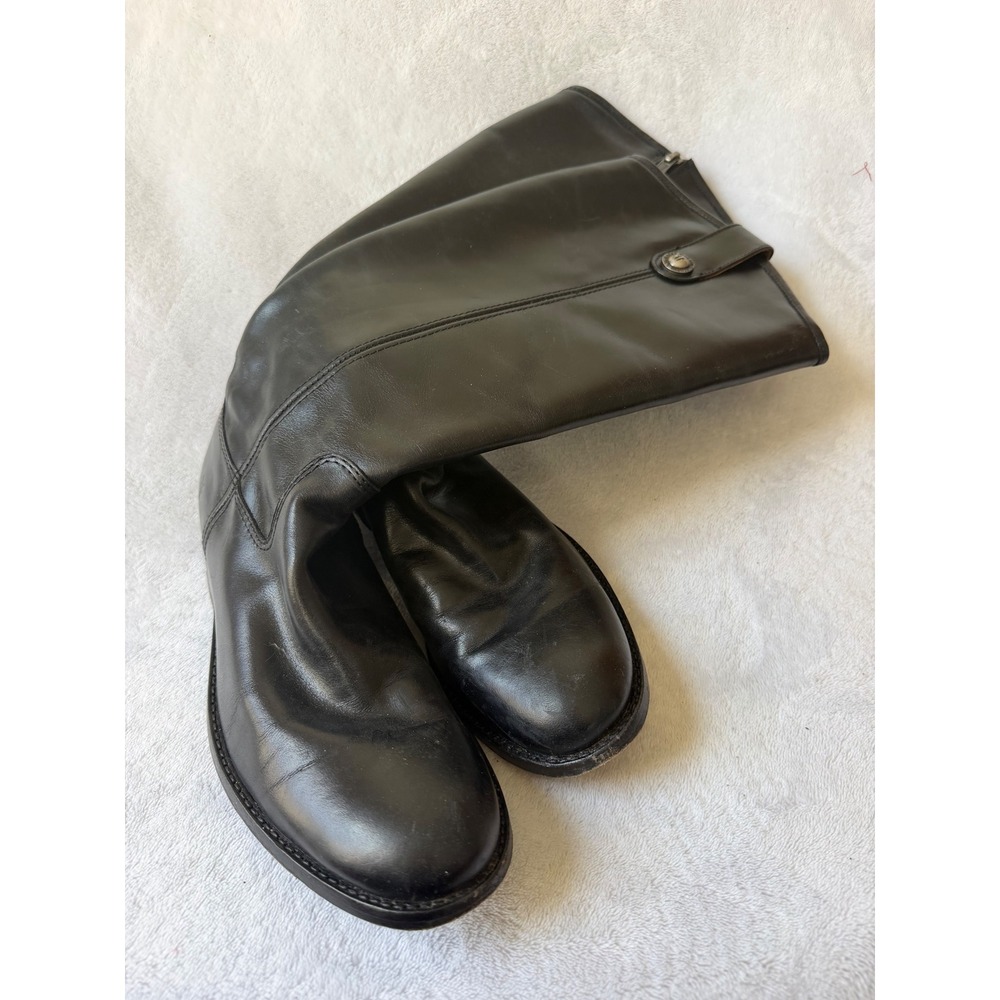 Frye Melissa Button Back Zip Boots Women 6 Black Good Leather Riding 3470412
